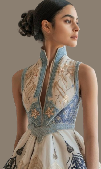 Lace and satin maxi dress 3